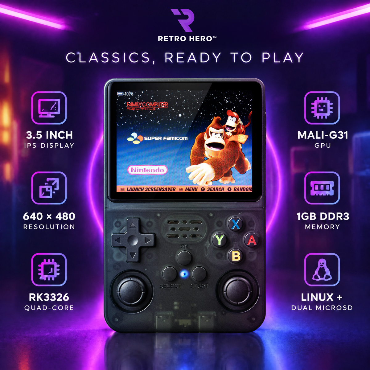 Retro Hero™ Game Console